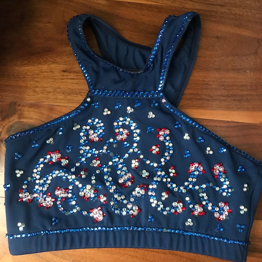 Navy blue dance bra top